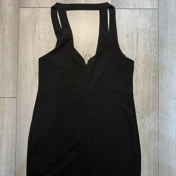 Zara black mini dress zip front, size S, great condition - Picture 2 of 3